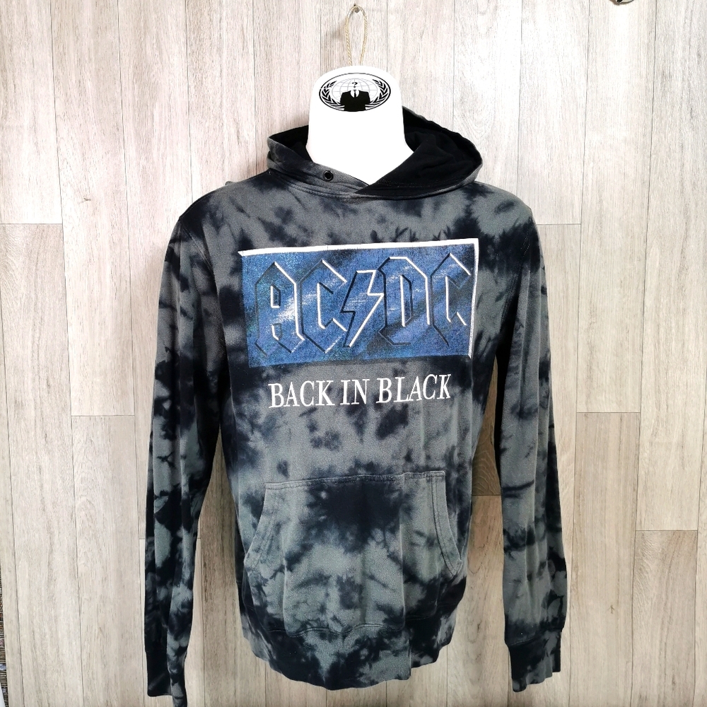 AC/DC Hooded Tie-Dye Sweatshirt Med